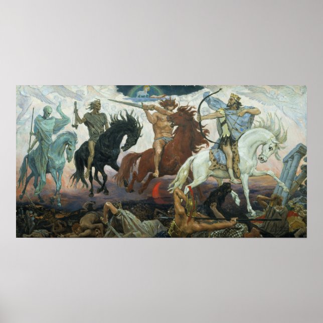 Poster Quatre cavaliers d'Apocalypse par Viktor Vasnetsov (Devant)