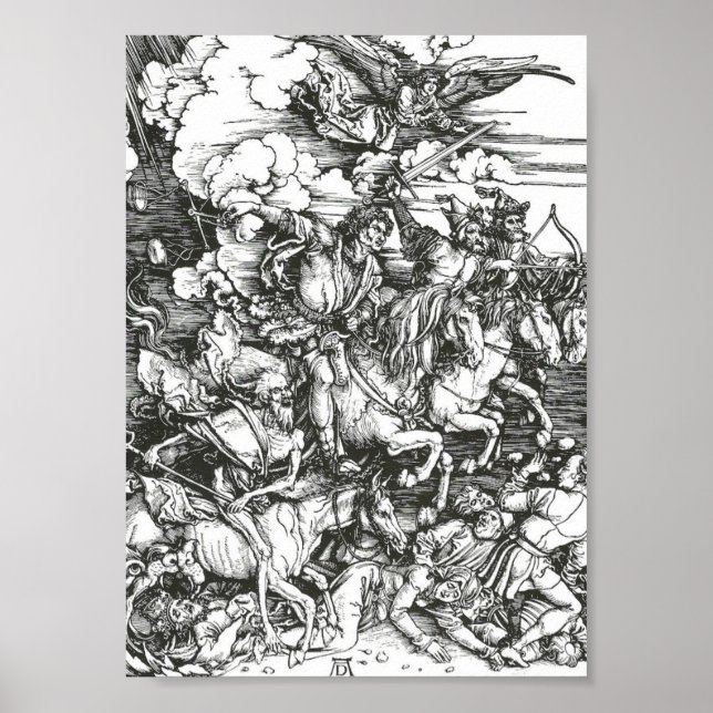 Poster Quatre cavaliers de l'Apocalypse, Albrecht Dürer (Devant)