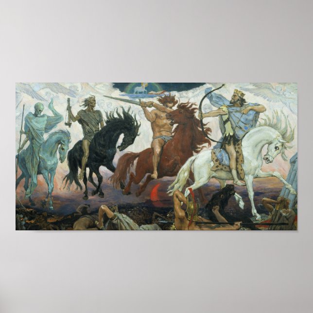 Poster Quatre cavaliers des révélations d'Apocalypse (Devant)