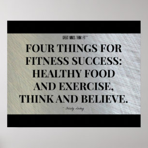 Poster Quatre choses pour le succès de forme physique :
