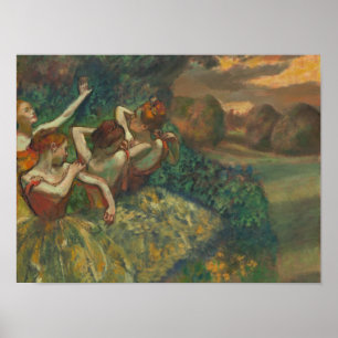 Poster Quatre danseurs par Degas