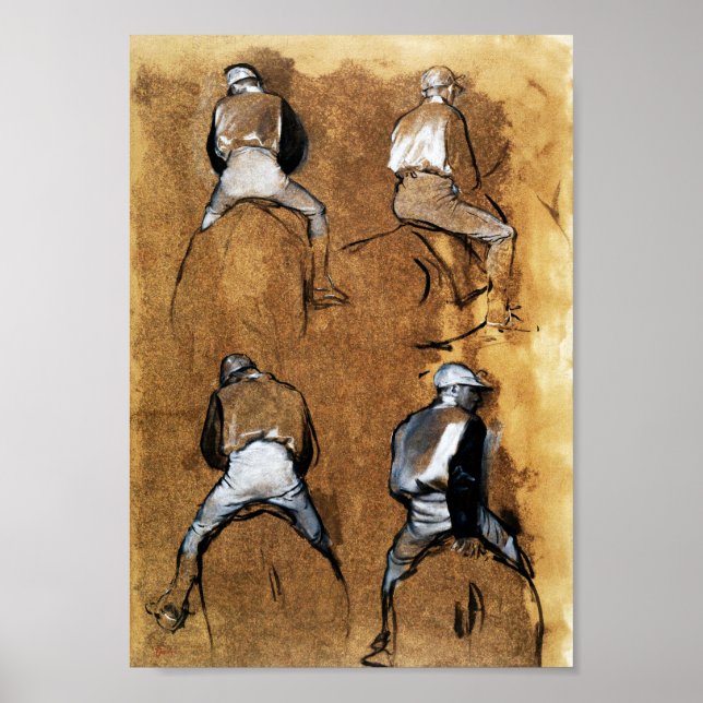Poster Quatre études d'un Jockey, Edgar Degas (Devant)