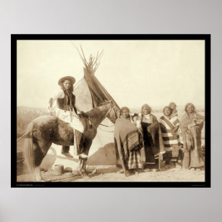Poster Quatre femmes indiennes Lakota devant Tipi SD 1891