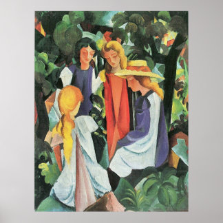 Poster Quatre filles par August Macke