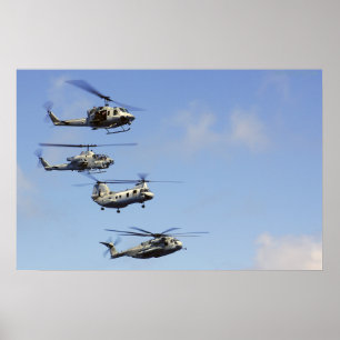 Poster Quatre hélicoptères
