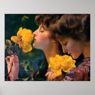 Poster Quatre Roses par Franz Dvorak