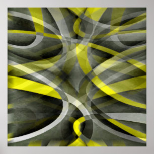 Poster Quatre-vingts Vibes Daffodil Jaune et gris Couche