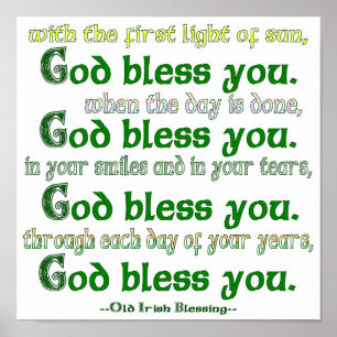 Poster Que Dieu vous bénisse Irish Blessing