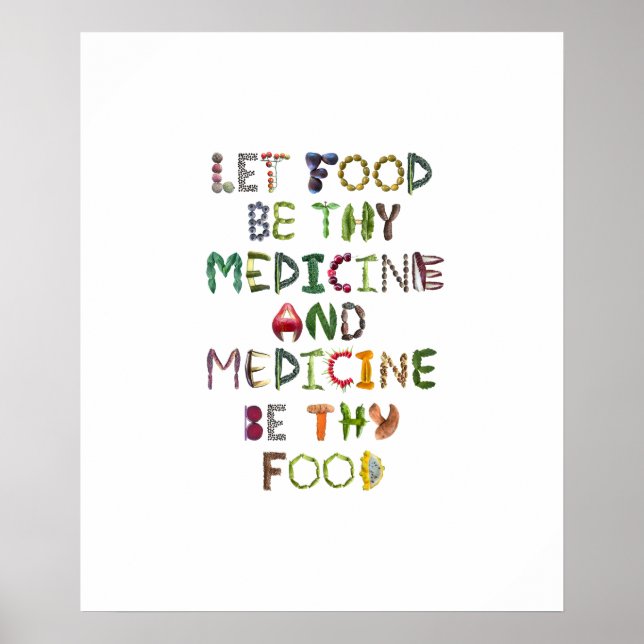 Poster Que la nourriture soit ta médecine et la médecine  (Devant)