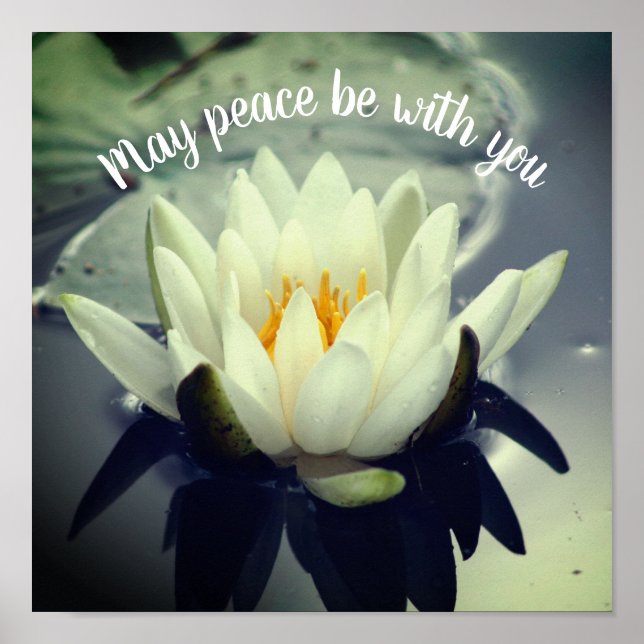 Poster Que la paix soit avec vous Lotus Inspiration (Devant)
