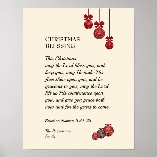 Poster QUE LE SEIGNEUR VOUS BÉNISSE Noël (Devant)