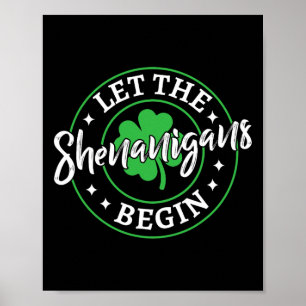 Poster Que les Shenanigans commencent St Patricks Day Vin