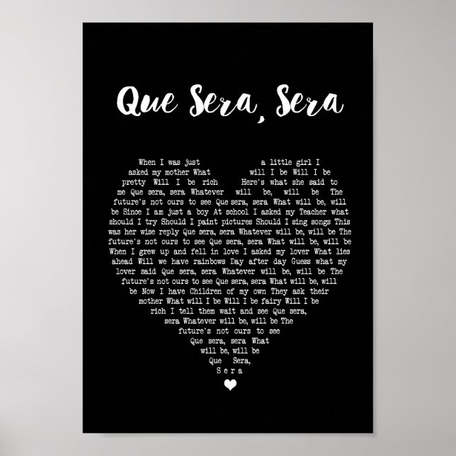 Poster Que Sera Sera Chanson de Coeur Noir de Coeur Noir  (Devant)