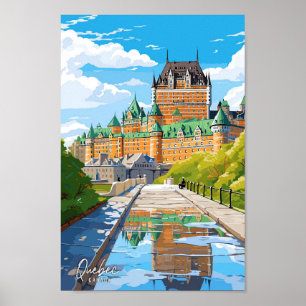 Poster Québec Canada Art Illustration de voyage vintage