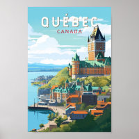 Québec Canada Travel Art Vintage