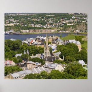 Poster Québec, Québec, Canada. Vue plongeante sur la