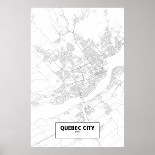 Poster Québec (Québec) (noir sur blanc)