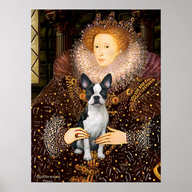 Poster Queen Elizabeth I & Her Boston Terrier (Devant)