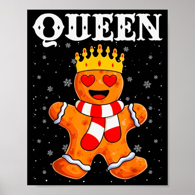 Poster Queen Gingerbread Merry Christmas Matching Family  (Devant)