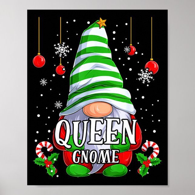 Poster Queen Gnome Christmas Pajamas Matching Family Grou (Devant)