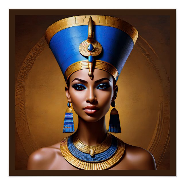 Poster "Queen Nefertiti" Belle reine africaine antique (Devant)