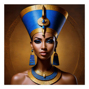 Poster "Queen Nefertiti" Belle reine africaine antique