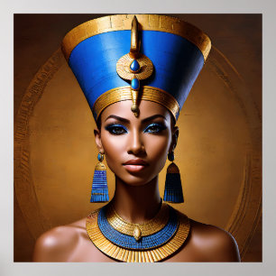 Poster "Queen Nefertiti" Belle reine africaine antique
