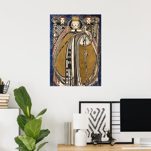 Poster Queen of Spades par Margaret Macdonald Mackintosh (Bureau à domicile)