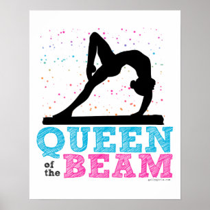 Poster Queen of the Beam Gymnastique par Golly Girls