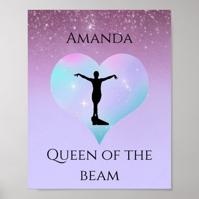 Poster Queen Of The Beam Gymnastique Purple Ombre Parties (Devant)