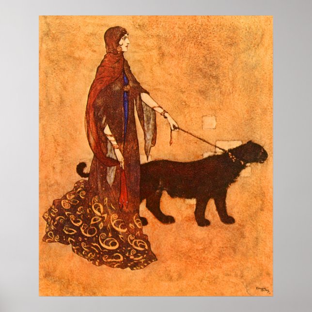 Poster Queen of the Ebony Isles Edmund Dulac Art (Devant)
