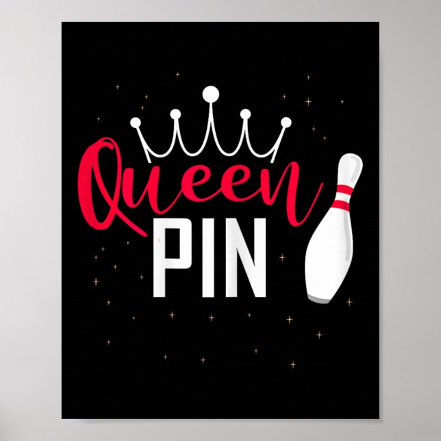 Poster Queen Pin Shirt Bowler Bowling League For Bowling  (Devant)