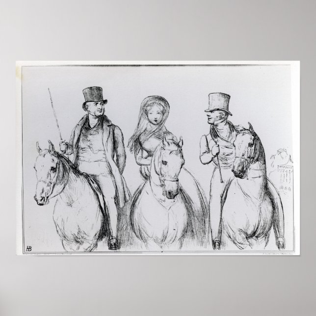 Poster Queen Victoria, Lord Melbourne et Lord Russell (Devant)