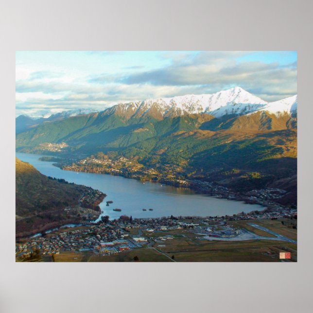 Poster Queenstown Mountainview Nouvelle-Zélande (Devant)