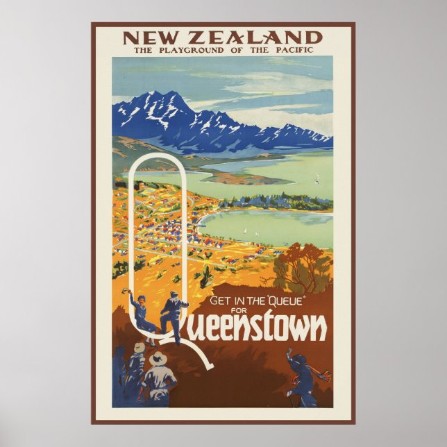 Poster Queenstown Nouvelle-Zélande (Devant)