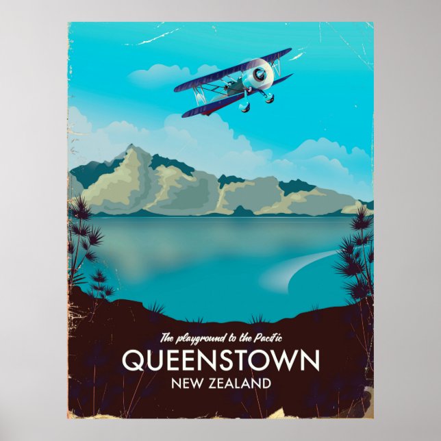 Poster Queenstown Nouvelle-Zélande (Devant)