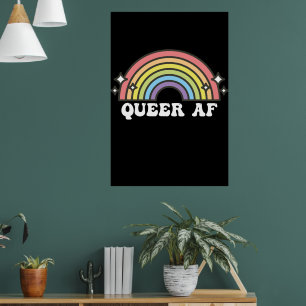 Poster Queer AF Gay pride Lesbian Trans Bisexual LGBTQ