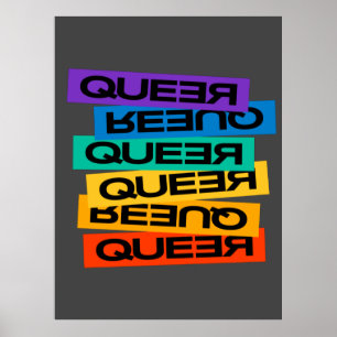Poster Queer- Gay gay avec la couleur arc-en-ciel