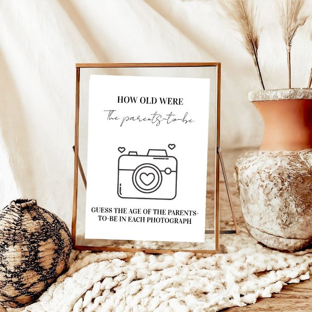 Poster Quel Âge Avait La Carte De Jeu Baby shower Parent- (Créateur téléchargé)
