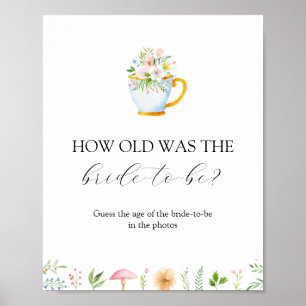 Poster Quel âge avait la future mariée Jeu de Baby Shower