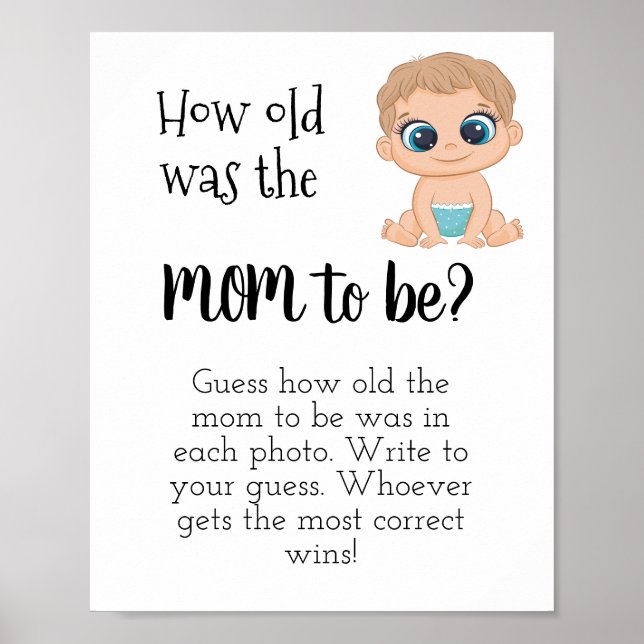 Poster Quel âge avait la maman ? Bébé garçon (Devant)