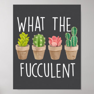 Poster Quel cadeau de cactus succulent Fucculent
