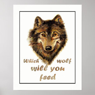 Poster Quel loup vous nourrirez-vous ? Devis motivationne