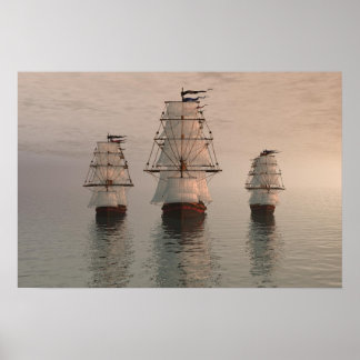 Poster QUEL NAVIRE ? ? 3 navires du XIXe siècle