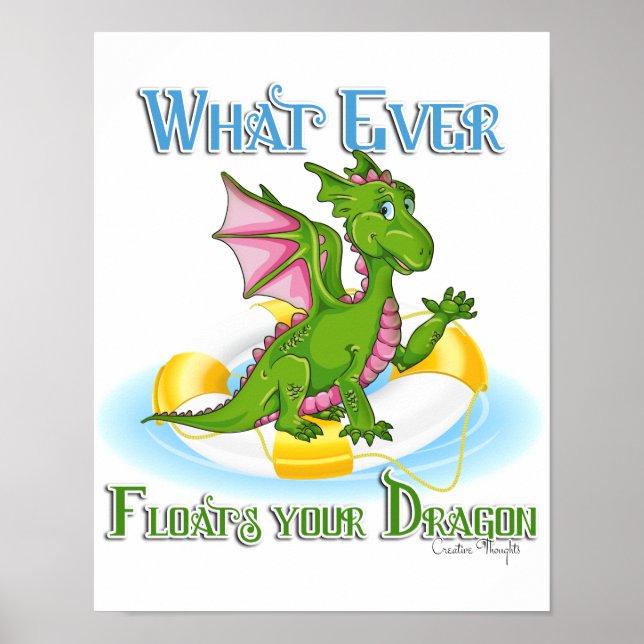 Poster Quel Que Soit Ce Qui Flotte Votre Dragon Mignonne (Devant)