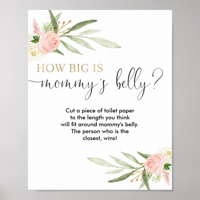 Poster Quelle taille est l'affiche de jeu baby shower ven (Devant)