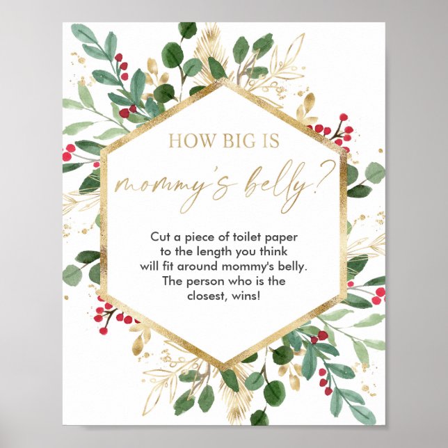 Poster Quelle taille est le baby shower ventre de maman (Devant)