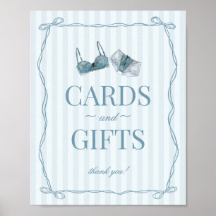 Poster Quelque chose de bleu lingerie cartes de bachelore