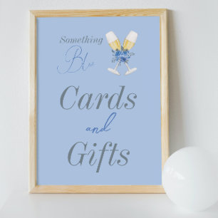 Poster Quelque chose de Champagne Bleu Fête des mariées F