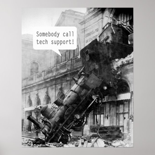 Poster Quelqu'un appelle l'épave du train de soutien tech (Devant)